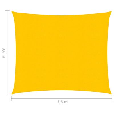 vidaXL Платно-сенник, 160 г/м², жълто, 3,6x3,6 м, HDPE