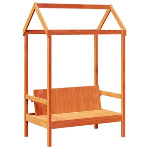vidaXL Пейка с покрив, восъчнокафява, 117,5x70x176,5 см, бор масив