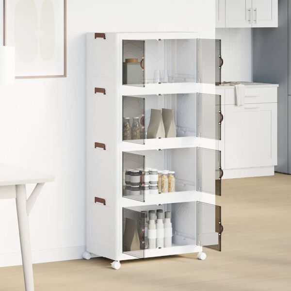 vidaXL Кутия за съхранение с колела на 4 нива 75 L 64x40x141,5 cm