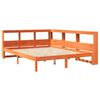 vidaXL Легло с етажерка за книги, без матрак, 160x200 см, бор масив