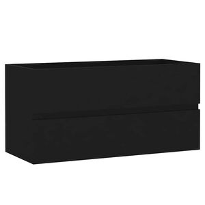 vidaXL Долен шкаф за мивка, черен, 90x38,5x45 см, инженерно дърво