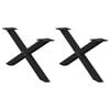 vidaXL Крака за масичка за кафе, X-образни, 2 бр., черни, 70 x (30-31) см, стомана