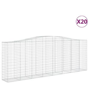 vidaXL Габионни кошници арка 20 бр 400x50x140/160см поцинковано желязо