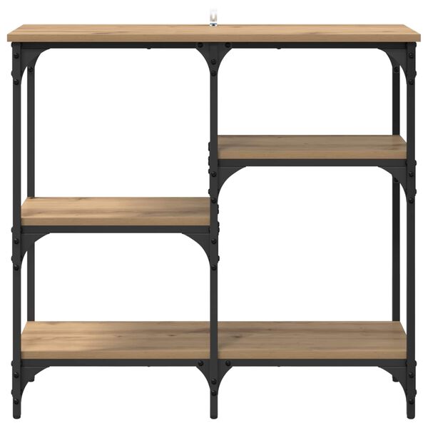 vidaXL Конзолна маса с рафт Дъб 80 x 29 x 75 см Инженерно дърво