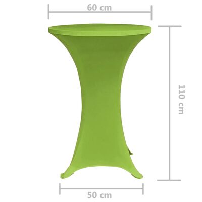vidaXL Покривки за маса, еластични, 2 бр, 60 см, зелени
