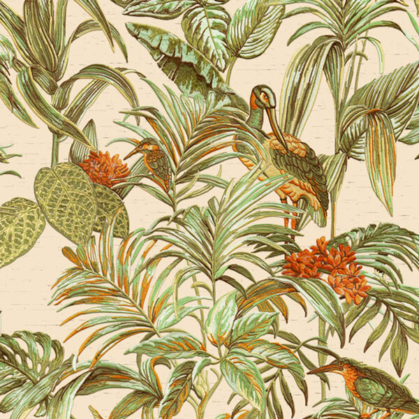 DUTCH WALLCOVERINGS Тапет "Райска птица", зелен