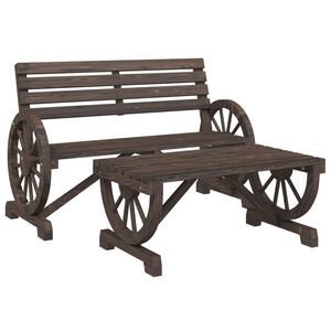 vidaXL Градински лаундж комплект, 2 части, масивно чамово дърво