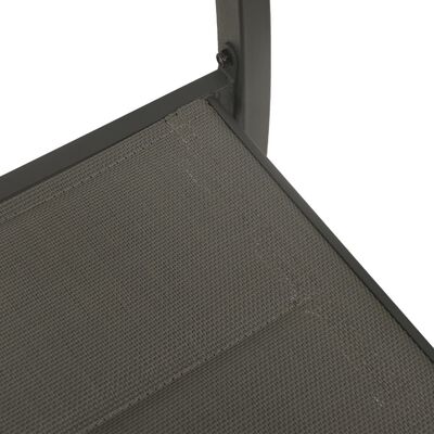 vidaXL Градински столове, 4 бр, textilene и стомана, сиво и антрацит