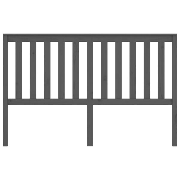 vidaXL Горна табла за легло, сива, 166x6x101 см, бор масив