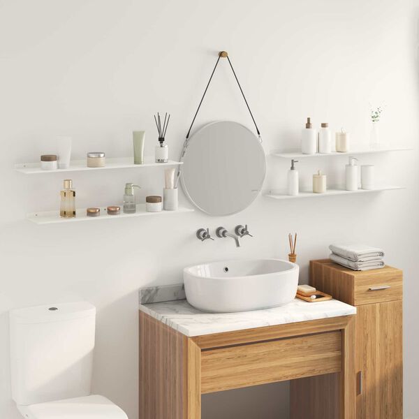 vidaXL Плаващ рафт 4 pcs Бял 80 x 18 x 2,5 см Стомана