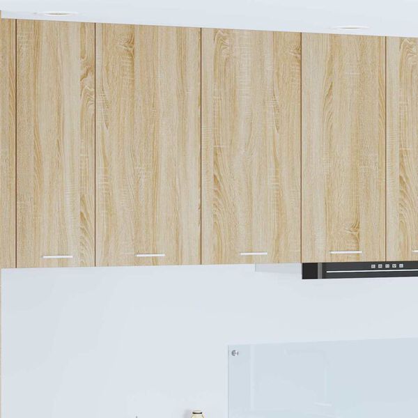 vidaXL Висящ шкаф с врата Сонома дъб 80 x 31 x 80 см Инженерно дърво