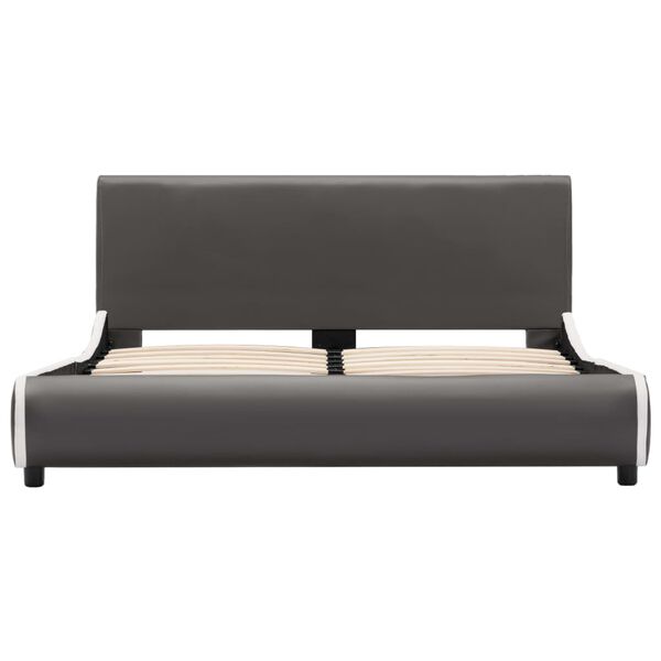 vidaXL Рамка за легло, антрацит и сиво, изкуствена кожа, 120x200 cм