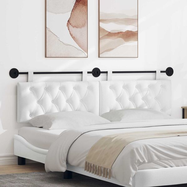 vidaXL Висяща табла Монтиране на стена Бял 170 x 55 x 7 см текстил