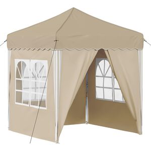 vidaXL Поп-ъп парти палатка 195 x 195 x 245 см Кремаво