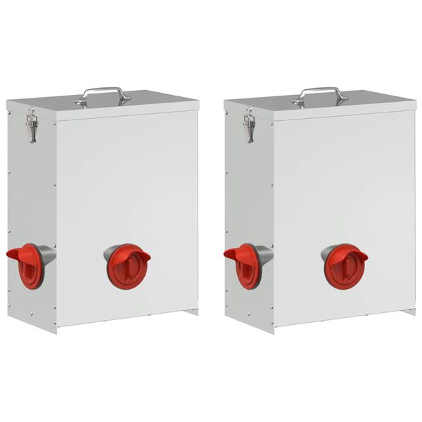 vidaXL Кокошарник 2 pcs Сребрист 32,5 x 20,5 x 43 см