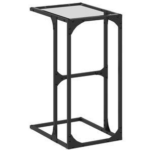 vidaXL Помощна маса с прозрачно стъкло 40x30x61,5 см стомана