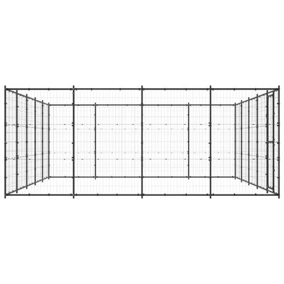 vidaXL Външна клетка за кучета, стомана, 24,2 м²