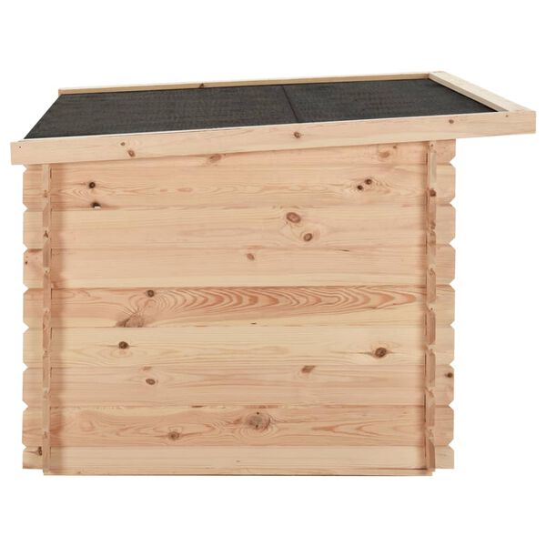 vidaXL Кучешка колиба, 122,5x118x82,6 cm, борово дърво масив, 14 мм