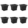 vidaXL Саксии за растения 6 pcs Черно 20 x 20 x 16 см Пластмаса