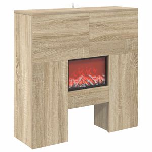 vidaXL Електрическа камина Сонома 75 x 24,5 x 75 cm