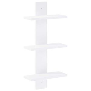 vidaXL Стенен рафт Бяло 30 x 13.5 x 64.5 cm Инженерна дървесина