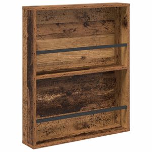 vidaXL Етажерка за списания с рафт Старо дърво 60 x 12 x 70 см