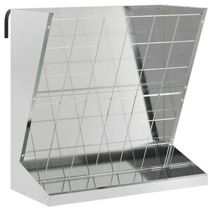 vidaXL Хранилка за сено Сребрист 71 x 33 x 70 см Галванизирана стомана