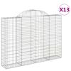 vidaXL Габионни кошници арка 13 бр 200x30x140/160см поцинковано желязо