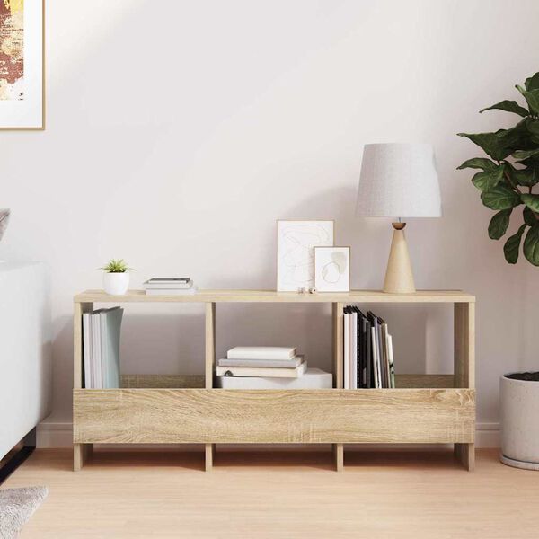 vidaXL Етажерка за списания Сонома дъб 102 x 30 x 45 см