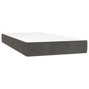 vidaXL Матрак за легло с покет пружини средна твърдост тъмносив 100x190x20 см кадифе