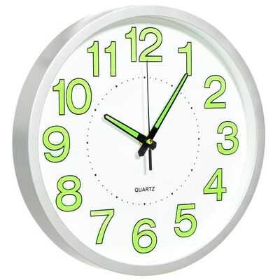 vidaXL Светещ стенен часовник бял 30 см