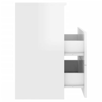 vidaXL Нощнo шкафче, бял гланц, 50x32x60 см, ПДЧ