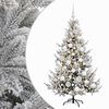 vidaXL Изкуствена коледна елха с топки 120 см 150 LED светодиода