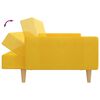 vidaXL 2-местен разтегателен диван с табуретка, жълт, текстил