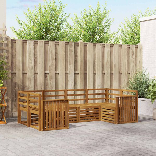 vidaXL Комплекти дивани 6 pcs Естествен Солидно акациево дърво