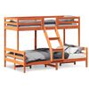 vidaXL Двуетажно легло, 90x200/120x200 см, восъчнокафяво, бор масив