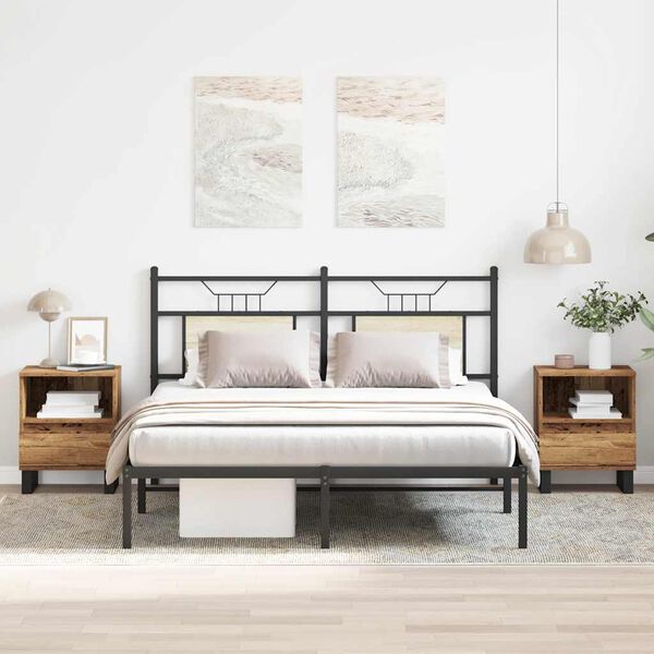 vidaXL Нощни шкафчета 2 бр старо дърво 40x35x50 см инженерно дърво