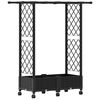 vidaXL Повдигнато легло с решетка и покривка Черно 122,5 x 40 x 127 см