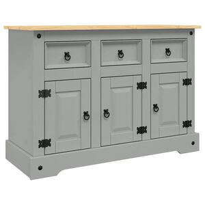 vidaXL Бюфет Corona сив 112x43x78 см мексикански бор масив