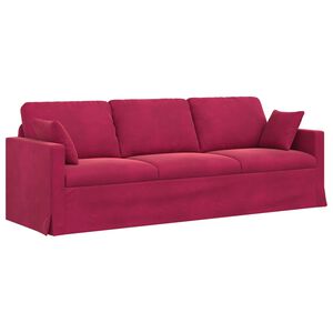 vidaXL Диван Виненочервен 228 x 78 x 80 см Кадифе