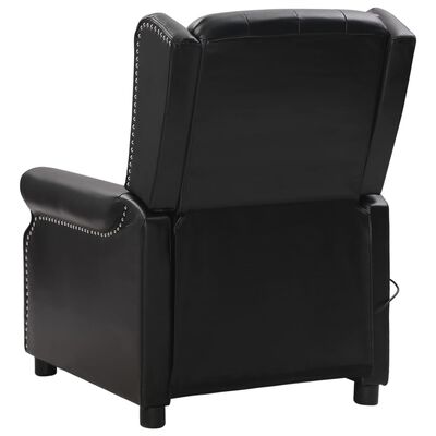 vidaXL Масажен стол, черен, лъскава изкуствена кожа