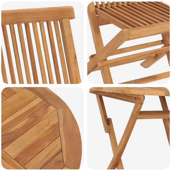 vidaXL Комплект за хранене в градината 3 pcs Кафяво