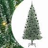 vidaXL Изкуствена коледна елха със сняг и LED светлина 210 cm