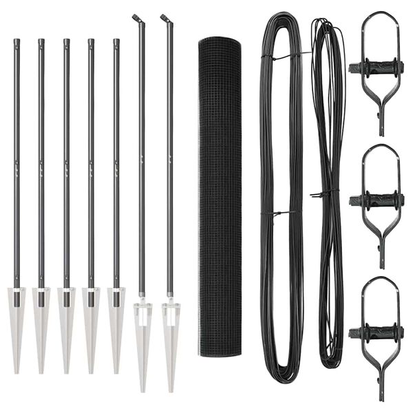 vidaXL Стълб за ограда. Сив 10 x 1,2 м (12 x 12 мм мрежа)