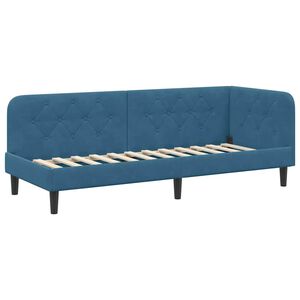 vidaXL Ъглова рамка за легло Синьо 80 x 200 cm Кадифе