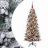 vidaXL Изкуствена коледна елха с топки 150 см 150 LED светодиода