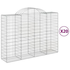 vidaXL Габионни кошници арка 20 бр 200x50x140/160см поцинковано желязо