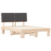vidaXL Леглова рамка с тапицирана гръбна част Тъмен сив 140 x 200 cm