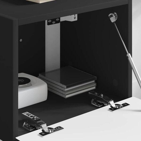 vidaXL TV стенен шкаф Черно 60 x 31 x 29.5 см Инженерно дърво