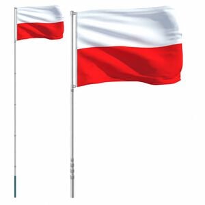 vidaXL Флаг на Полша и стълб 5,5 м алуминий